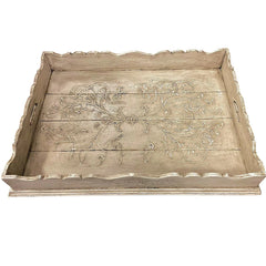 Charlotte Painted Scroll Wood Tray