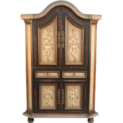 Arched Painted Scrolls Armoire