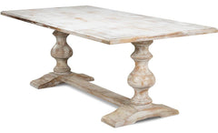 Distressed White Pedestal Table