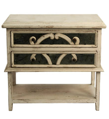 Distressed White Elysee Nightstand