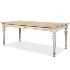 French Elise Wood Top Dining Table