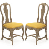 French Provence Yellow Seat Side Chairs