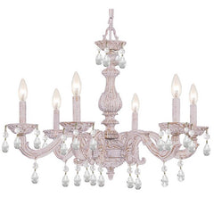 White Shabby Chic Chandelier with Crystals