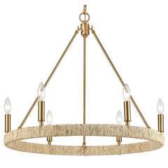 Natural Coastal Abaca Chandelier