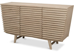 Modern Stoney Grey Ribbed Sideboard