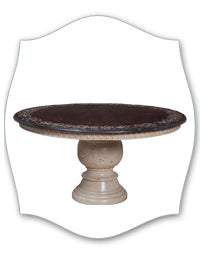 scroll border round pedestal table