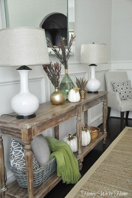 Neutral Dining Room Console Table // Honey We're Home