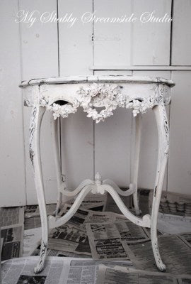 shabby chic round accent table