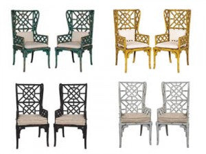 bamboo wing back chairs