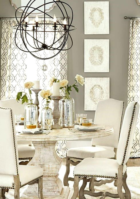 White Round pedestal dining table 