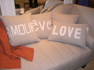 french script pillows