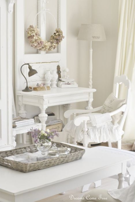 white shabby chic desk