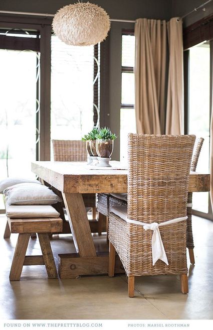 earthy, natural dining room