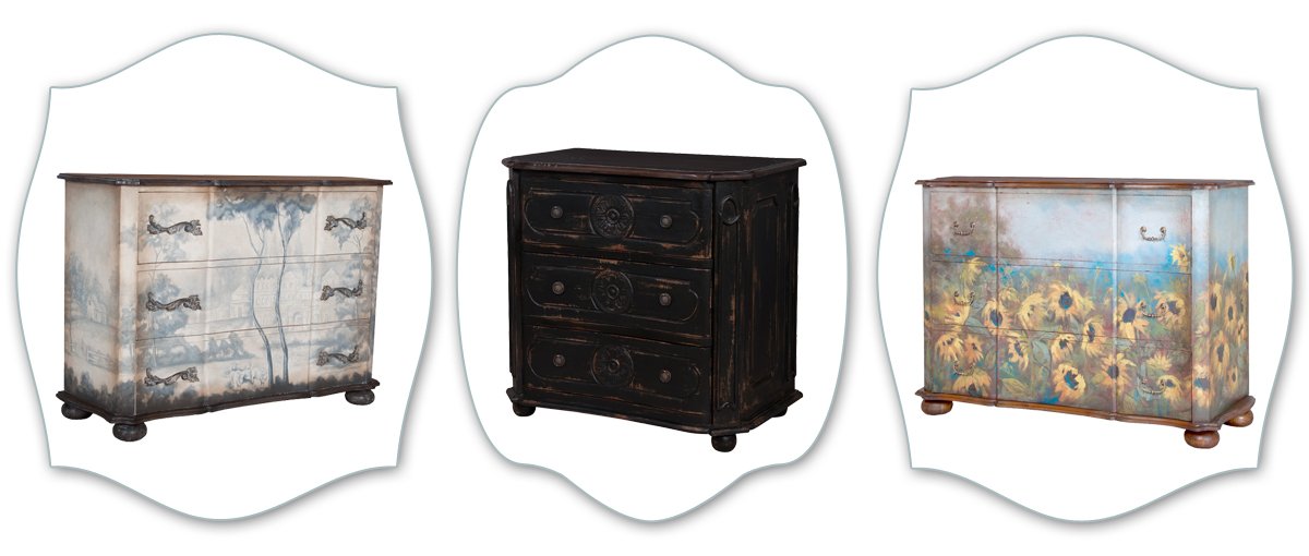 french painted chests