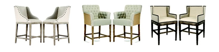 Cushioned French counter stools