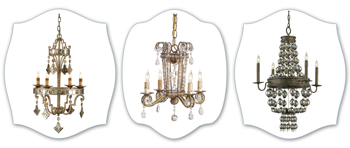 Silver and Gold chandeliers