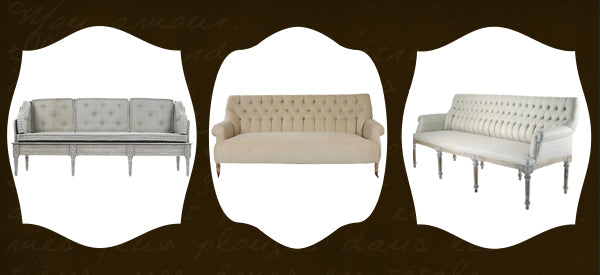 tufted french style sofas