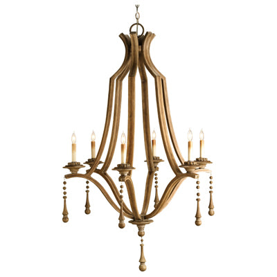 wood chandelier