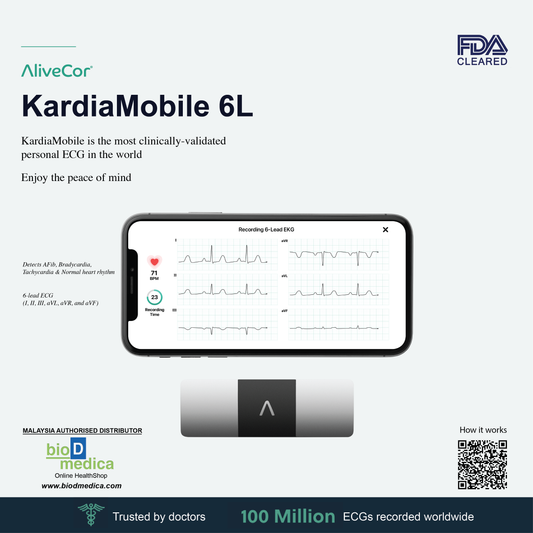 AliveCor Kardia Mobile 6L FDA Cleared- Mobile ECG Device, New