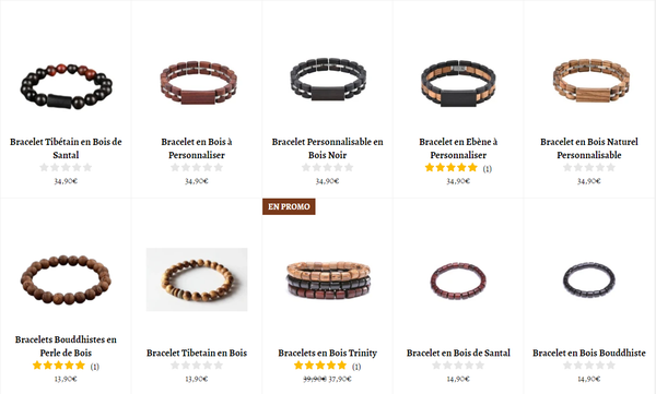 Collections de Bracelets en Bois