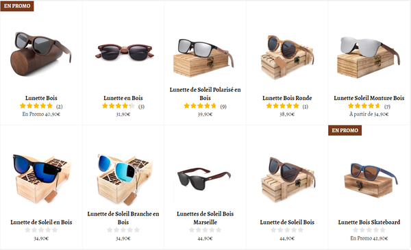 Collection de Lunettes de Soleil en Bois