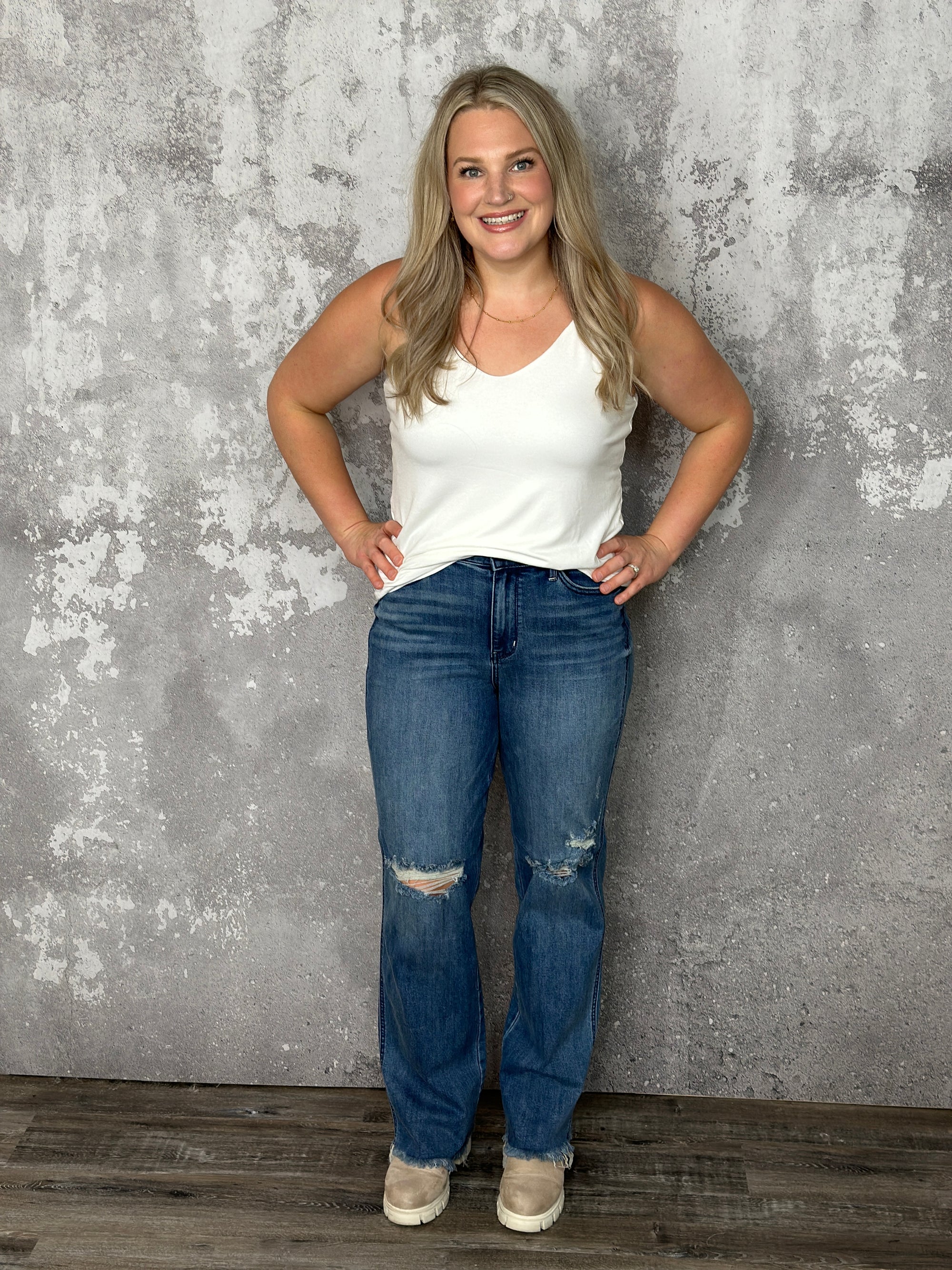 Judy Blue Straight Fit Thermal Jean (sizes 24-24W) - FINAL SALE - The Pink  Porcupine ltd.