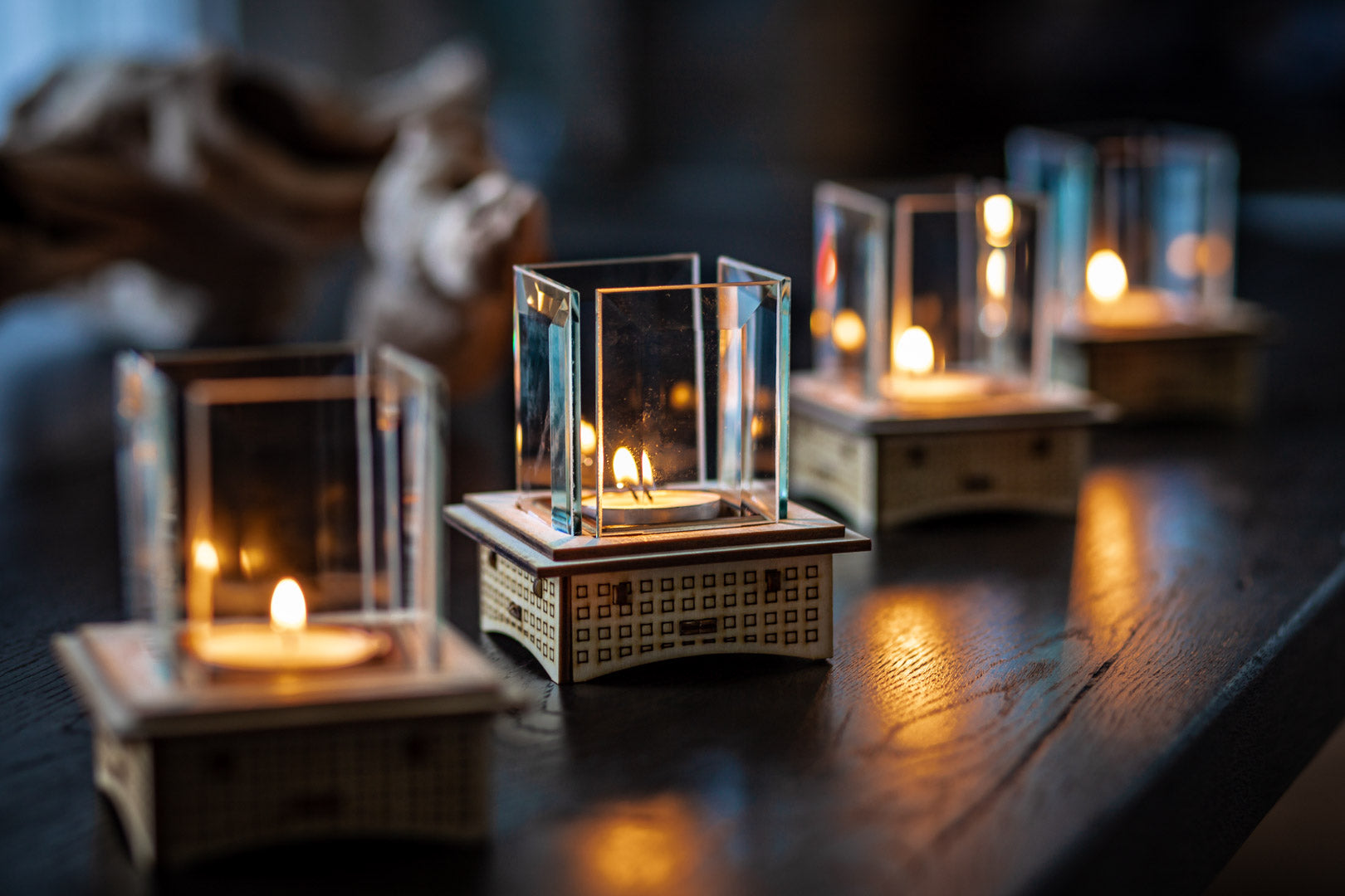 tabletop glass fireplace