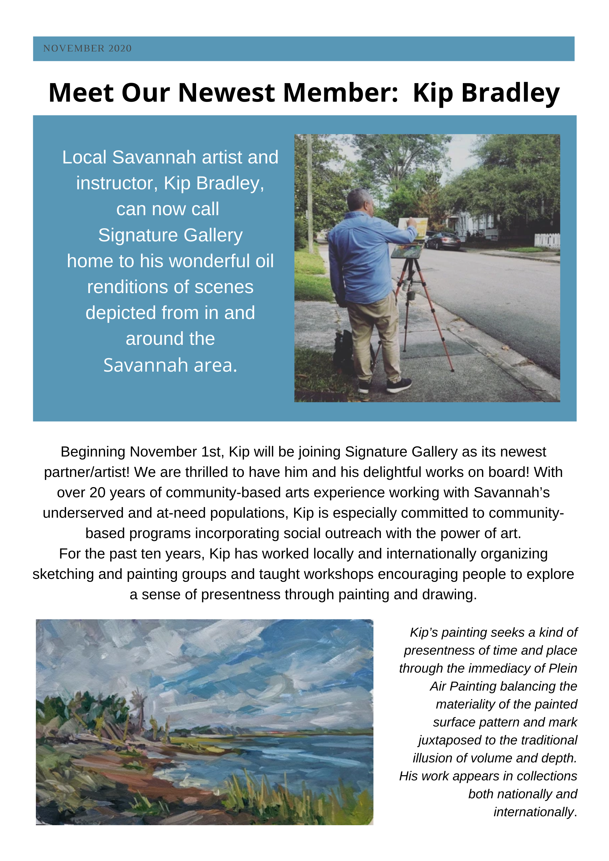 Signature Gallery newsletter