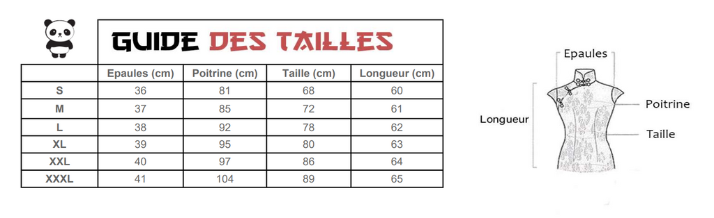 Guide des tailles chemisier