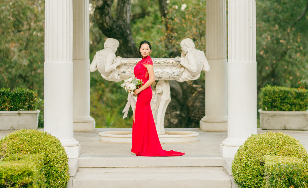 chinoise en robe de marié