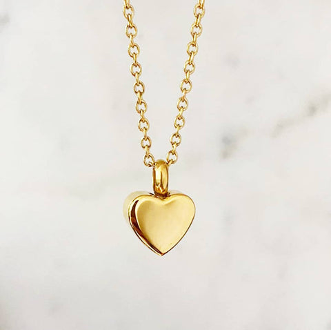 keep sake necklace for ashes | Small Heart Necklace to hold ashes | JewelleryAE
