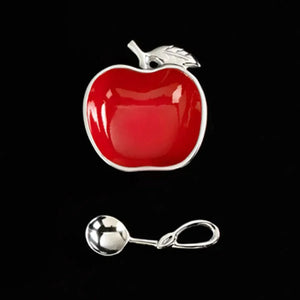 Red Apple dish with spoon - CBL Fine Art - Apple Splitter