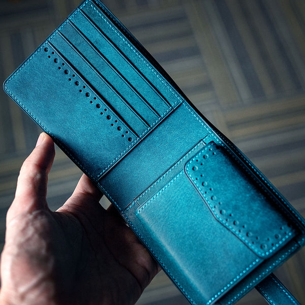  Navy Blue Epsom Leather Wallet for Men, Full Grain Leather  Wallet, Bifold Stylish Wallet, Men's Billfold Wallet : Clothing, Shoes &  Jewelry