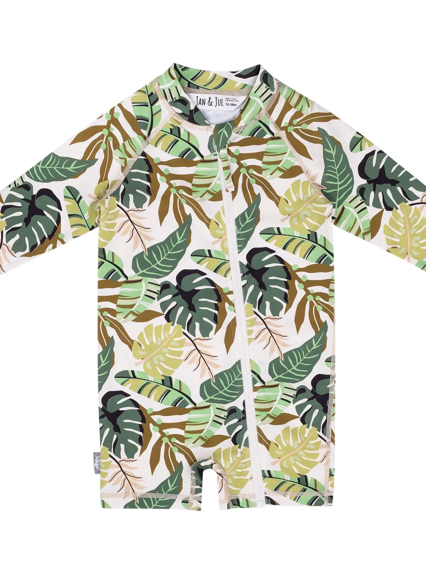  Green Tropical | Long Sleeve UV Jumpsuit
