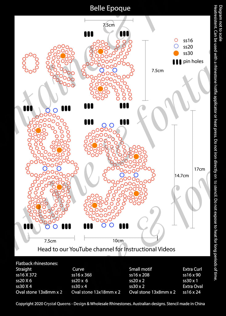 Download Stencils The Veruca Salt Bundle Diy Jewellery For Fashion Costume Dancewear Using Rhinestones Swarovski Crystals Crystal Queen Rhinestones Australia