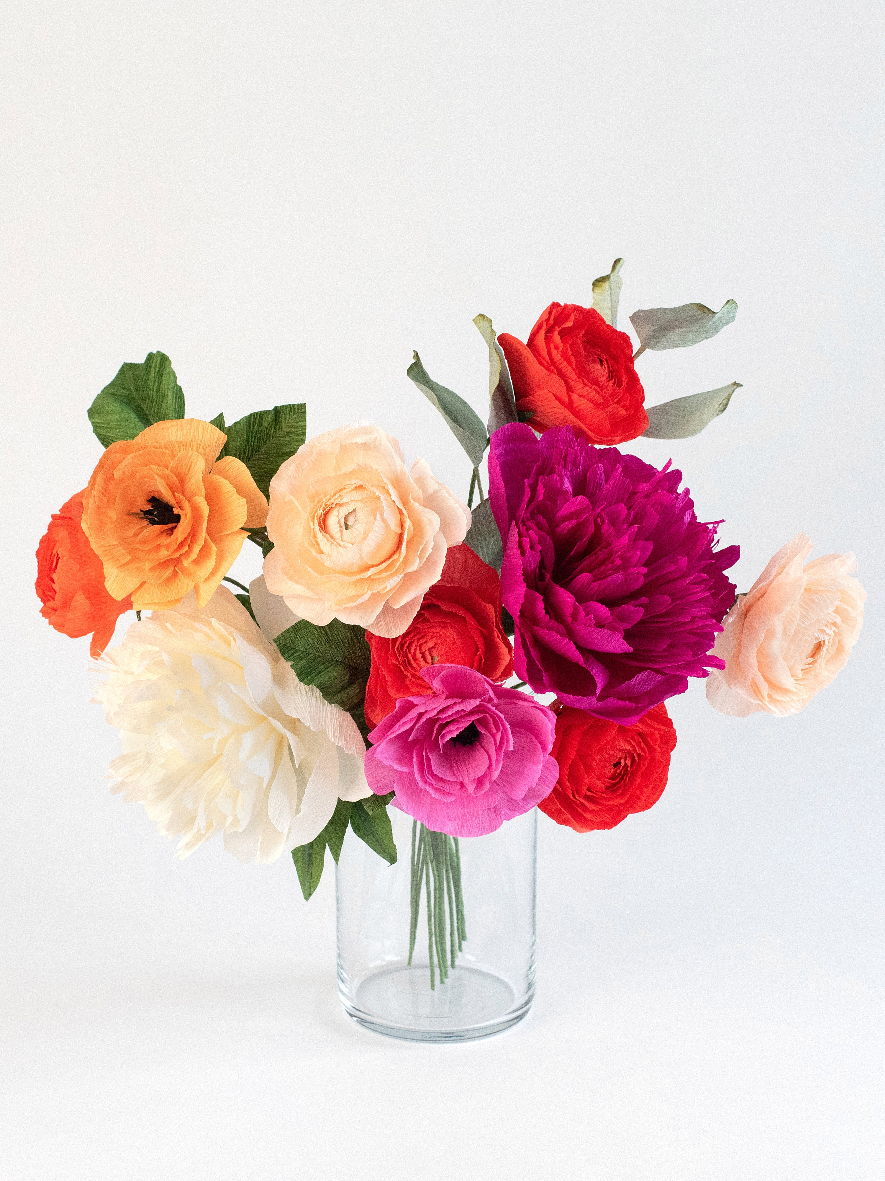 Extra Spicy Please | Paper Peony and Ranunculus Bouquet - unwilted product image