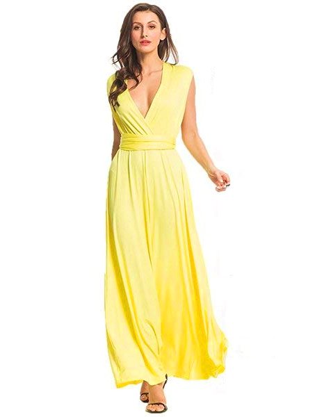Convertible Dress Bridesmaid Infinity Dress Yellow Multiway Wrap Dress ...