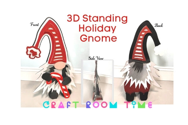 3d Layered Christmas Gnome Svg Dxf Eps Png Craft Room Time