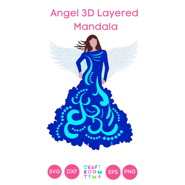 Download Angel 3d Layered Mandala Svg Dxf Eps Png Craft Room Time
