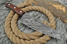 Load image into Gallery viewer, Custom Hand Made Forged Damascus Steel Hunting Chef Knife with Rose wood Handle AJ 2746
