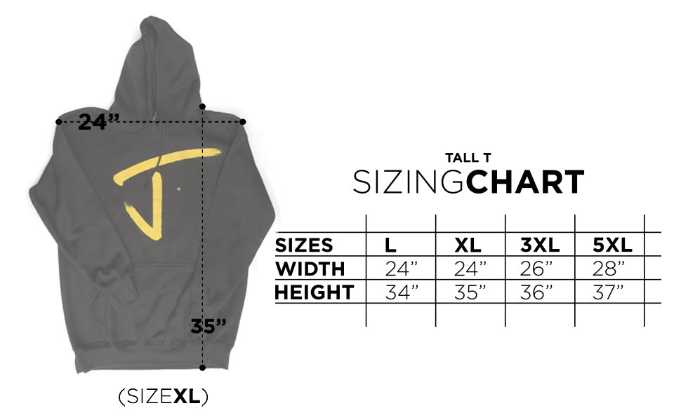 Hoodie Size Chart Height
