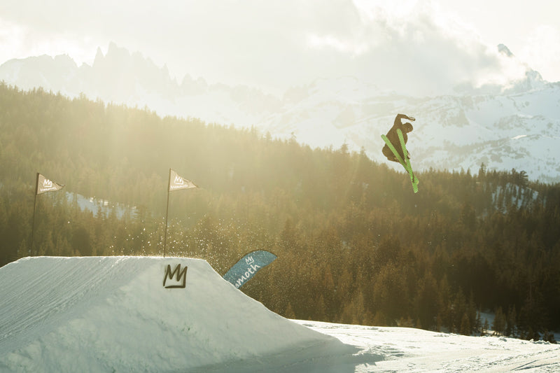 audrey airing out a big jump with a safety grab