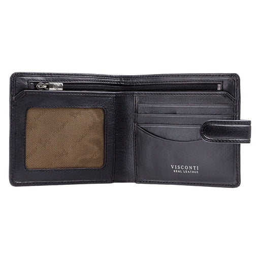 VISCONTI RFID Super Slim Leather Wallet Black / Orange 