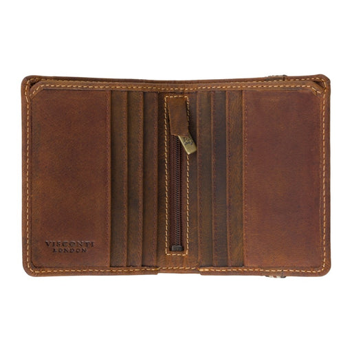 Woven Brown Leather Wallet for Men - Stylish Designer Wallet with RFID Fraud Prevention - Wallet for Cards and Cash - Visconti London