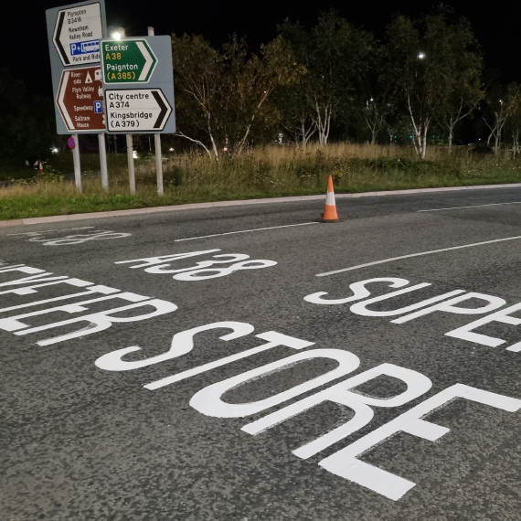 Marsh Mills Roundabout Line Marking Project