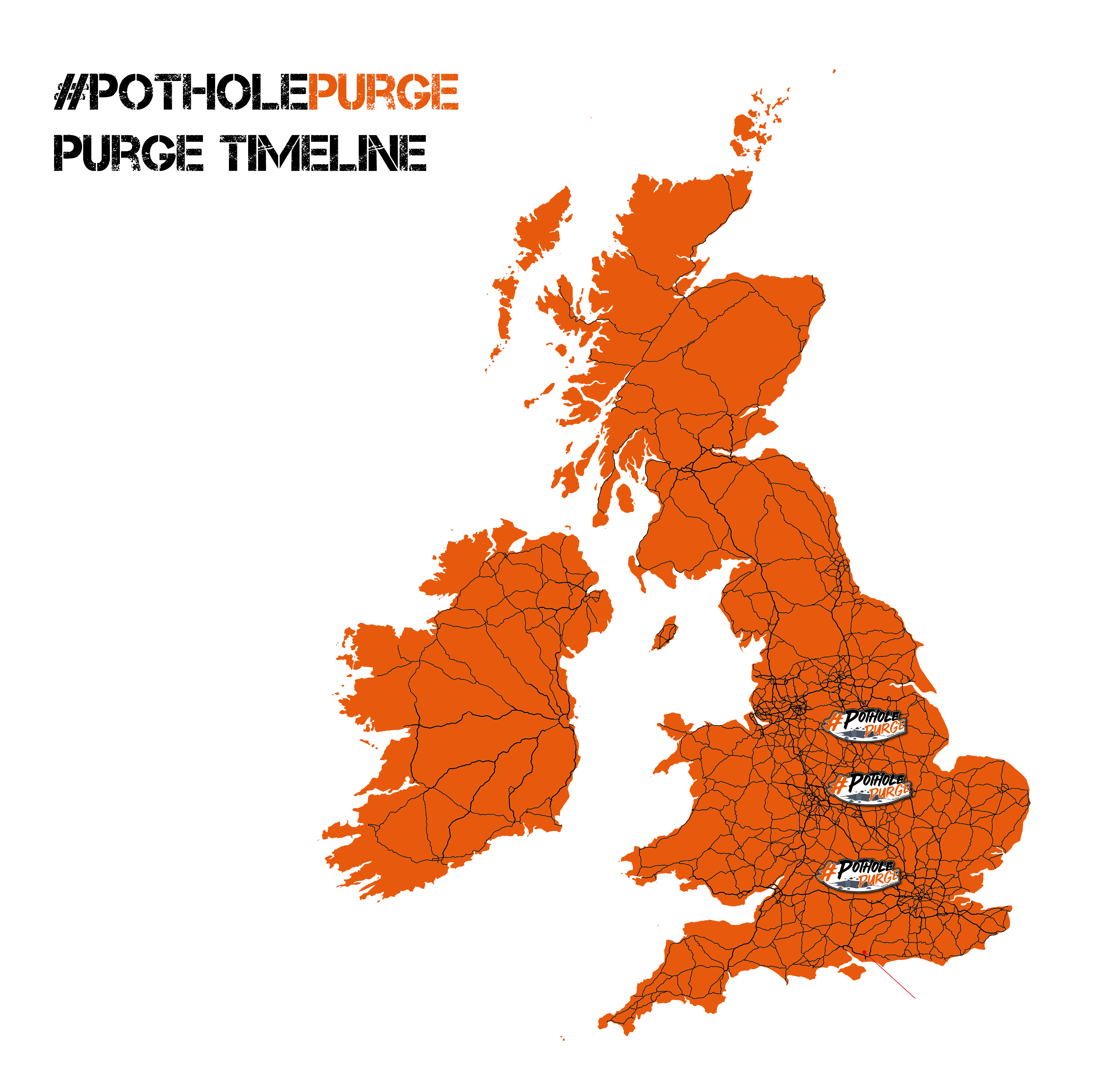 Map of UK Pothole Purge