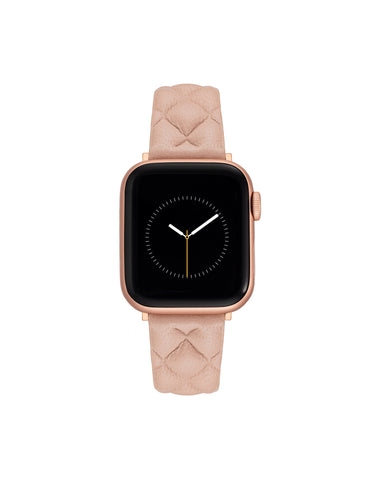 Quilted leather band blush
