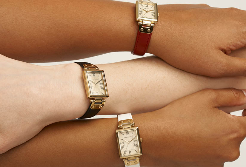Anne Klein Women's Premium Crystal Accented Gold-Tone Charm Bracelet Watch  | eBay