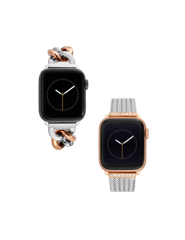 Set of Silver and Rose Gold Bands for Apple Watch