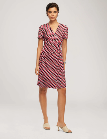  Cap Sleeve Wrap Dress With O-Ring